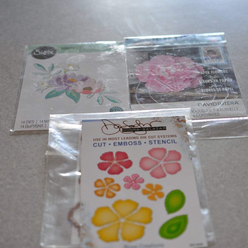 Lot of 3 flower die sets by Sizzix